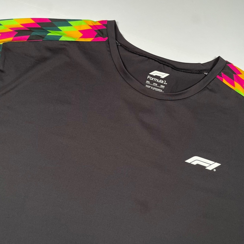 Formula 1 Mexico Grand Prix T-Shirt Mens 3XL Gray Neon Geometric Performance Tee